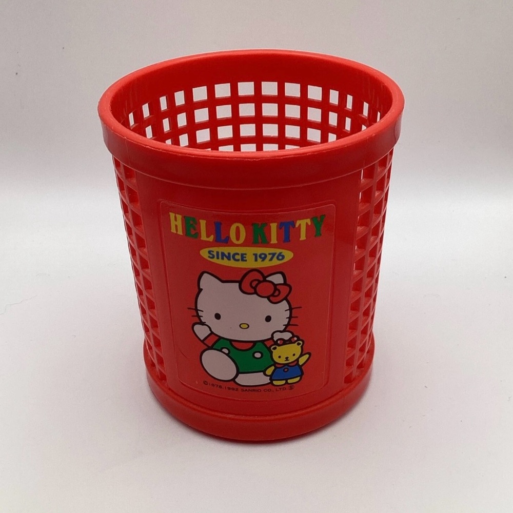 1992 Sanrio Hello Kitty Star Pencil Cup Office Accessories Vintage